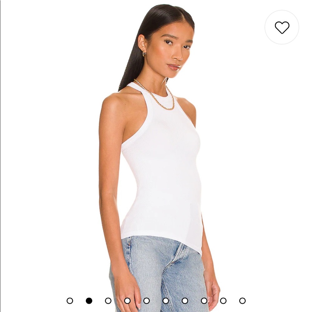 Studio Rib Tank in White - Picture 4 of 4